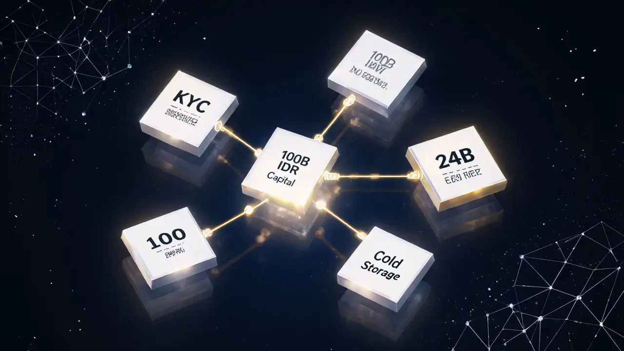 Abstract compliance dashboard with geometric blocks representing capital and reporting requirements