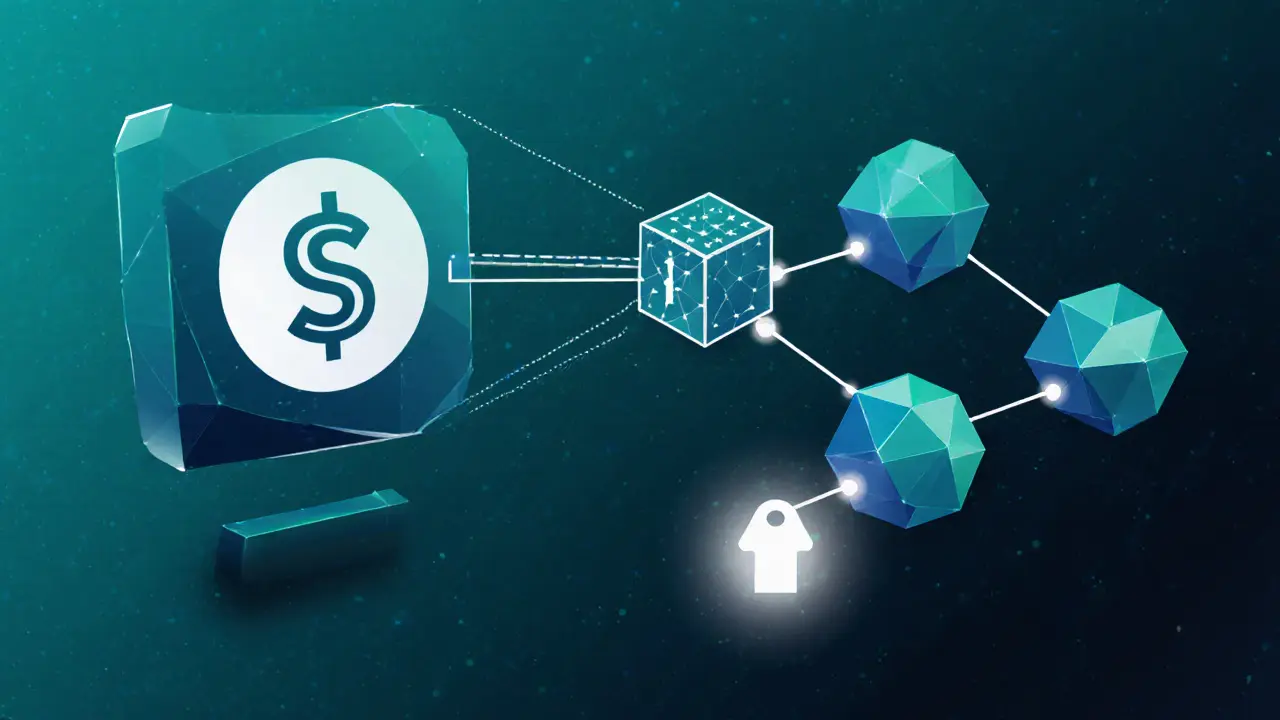 Low poly transaction flow with signature verification across a blockchain network of geometric nodes.