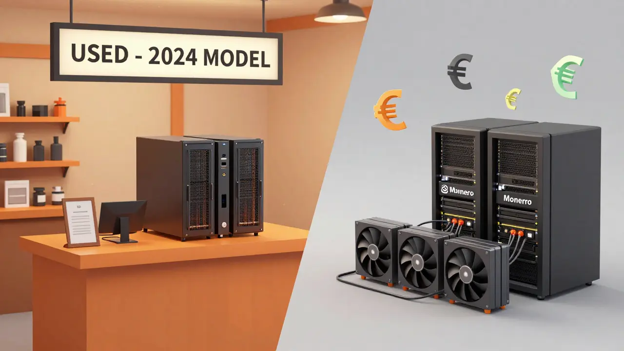 ASIC rig being sold while new GPU setup powers Monero and AI tasks