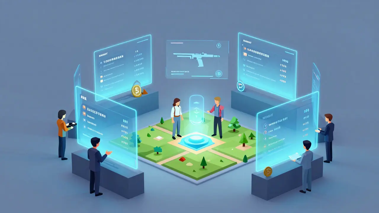 Digital marketplace where players trade NFT gear using KNIGHT tokens