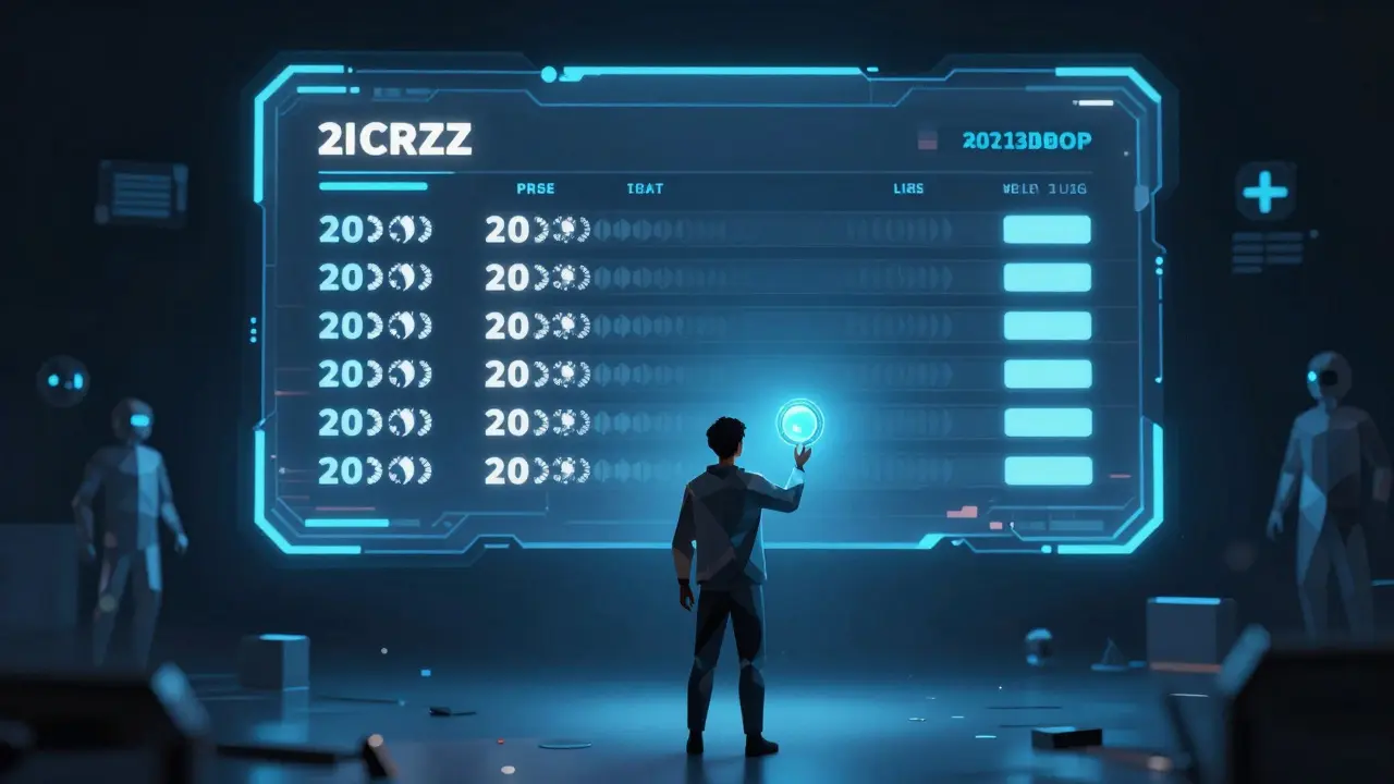 User holding a 2CRZ token in front of a loading screen filled with ghostly bot silhouettes.