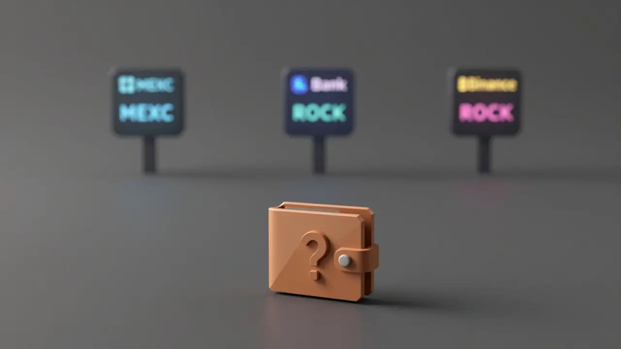 Lonely wallet in an empty crypto exchange scene with no activity.