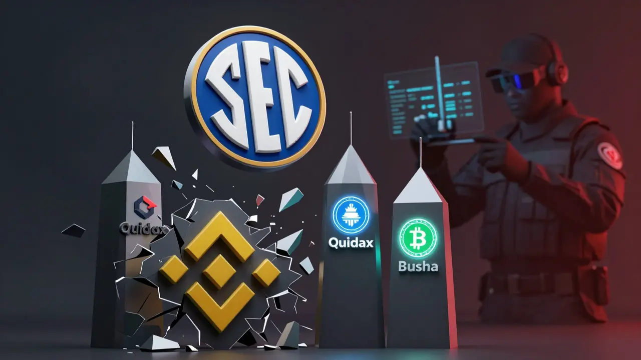 SEC-licensed crypto platforms standing strong as unlicensed ones shatter under regulatory scrutiny.