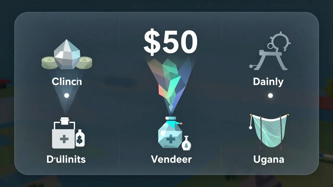 A digital dashboard showing real-time blockchain tracking of funds moving to deliver mosquito nets in Uganda.