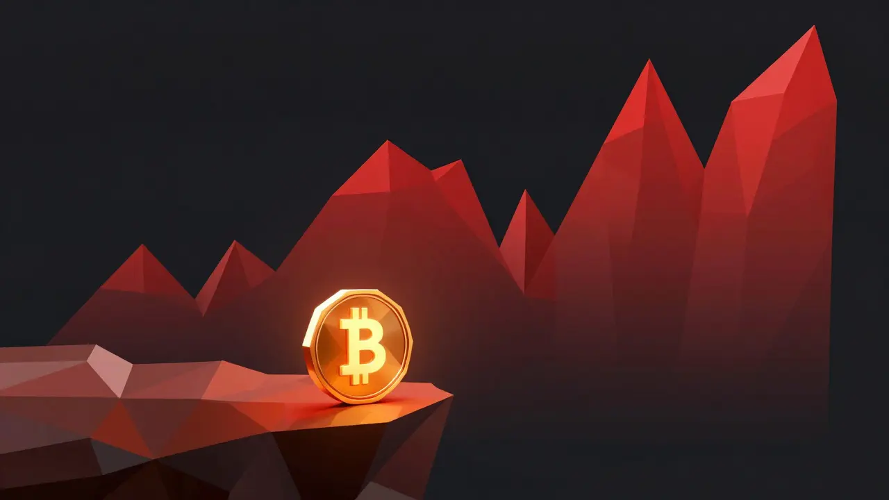 Low poly 3D line graph with jagged peaks and valleys representing market volatility