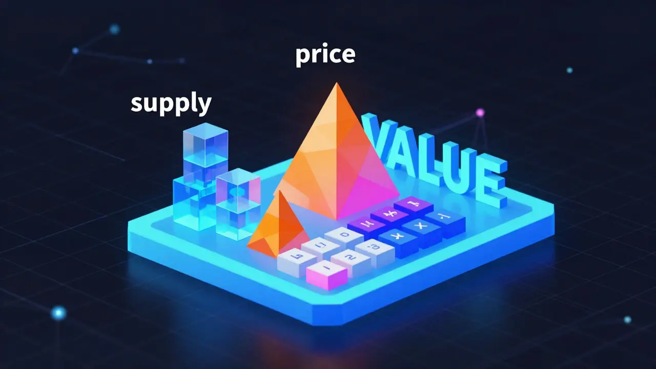 Geometric shapes illustrating market cap formula