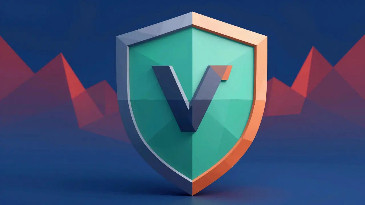 Geometric shield symbolizing security against risk factors in DeFi