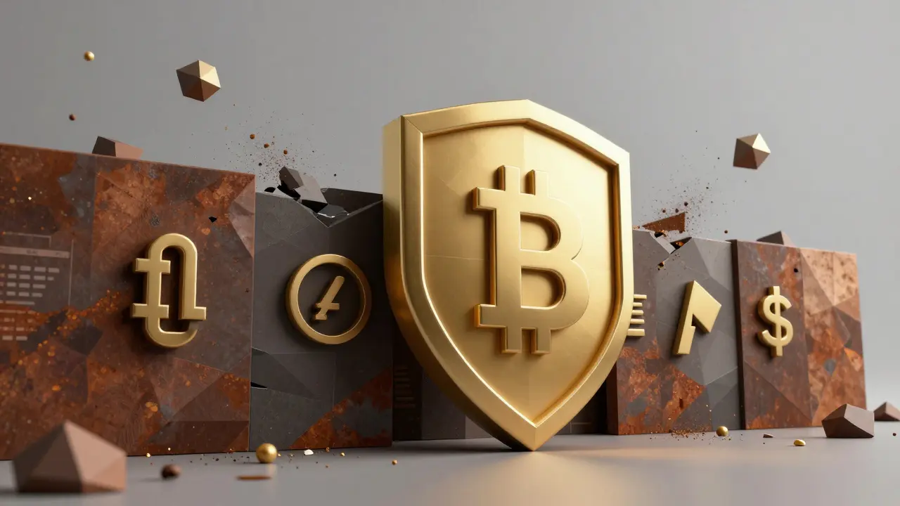 Low poly regulatory wall blocking crumbling crypto network