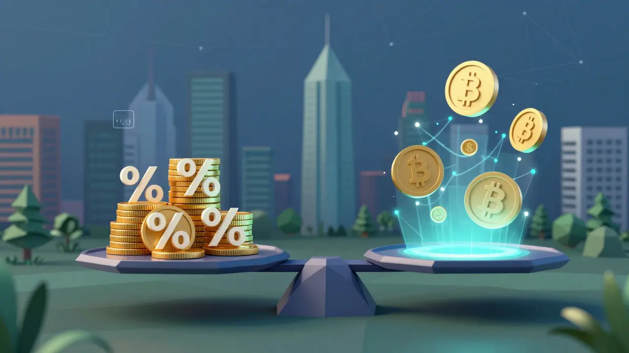 Low poly scale balancing taxes and crypto tokens in a digital city