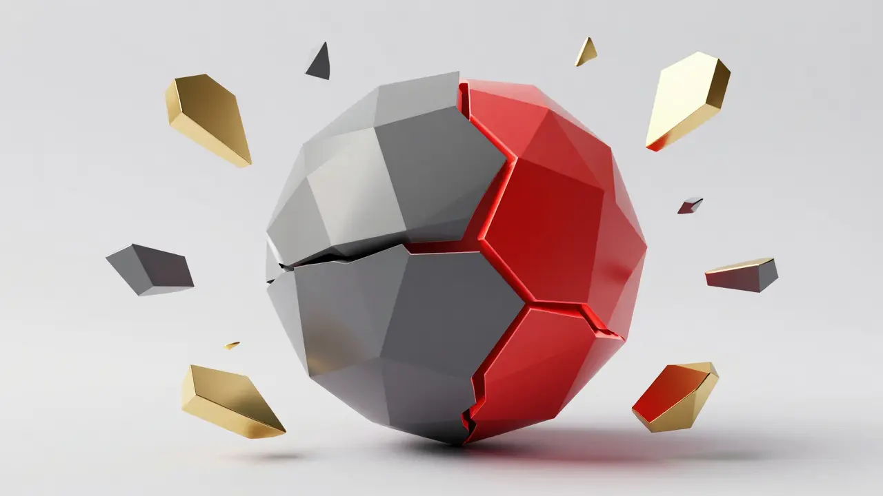 Low poly sphere showing risky crypto token distribution