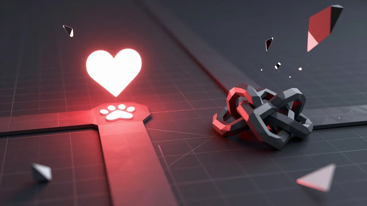 Low poly diverging paths showing crypto risks