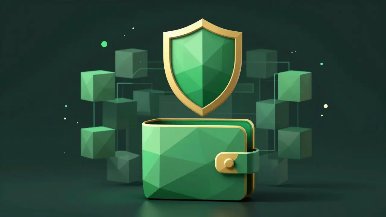 Abstract low poly crypto security shield
