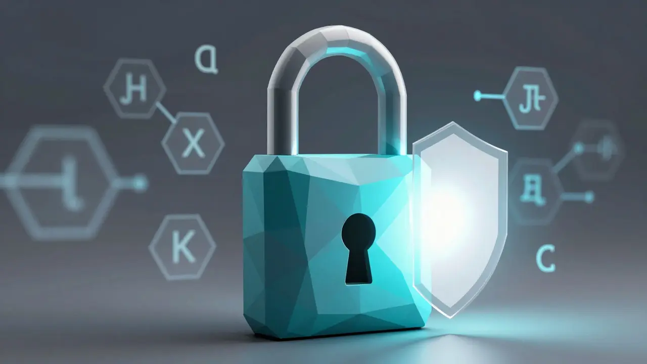 Abstract low poly lock representing zero-knowledge proofs