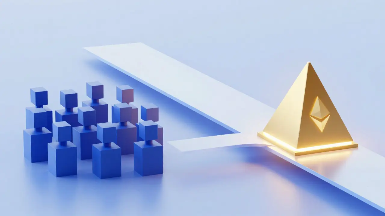 Low poly bridge connecting crypto assets to staking vault