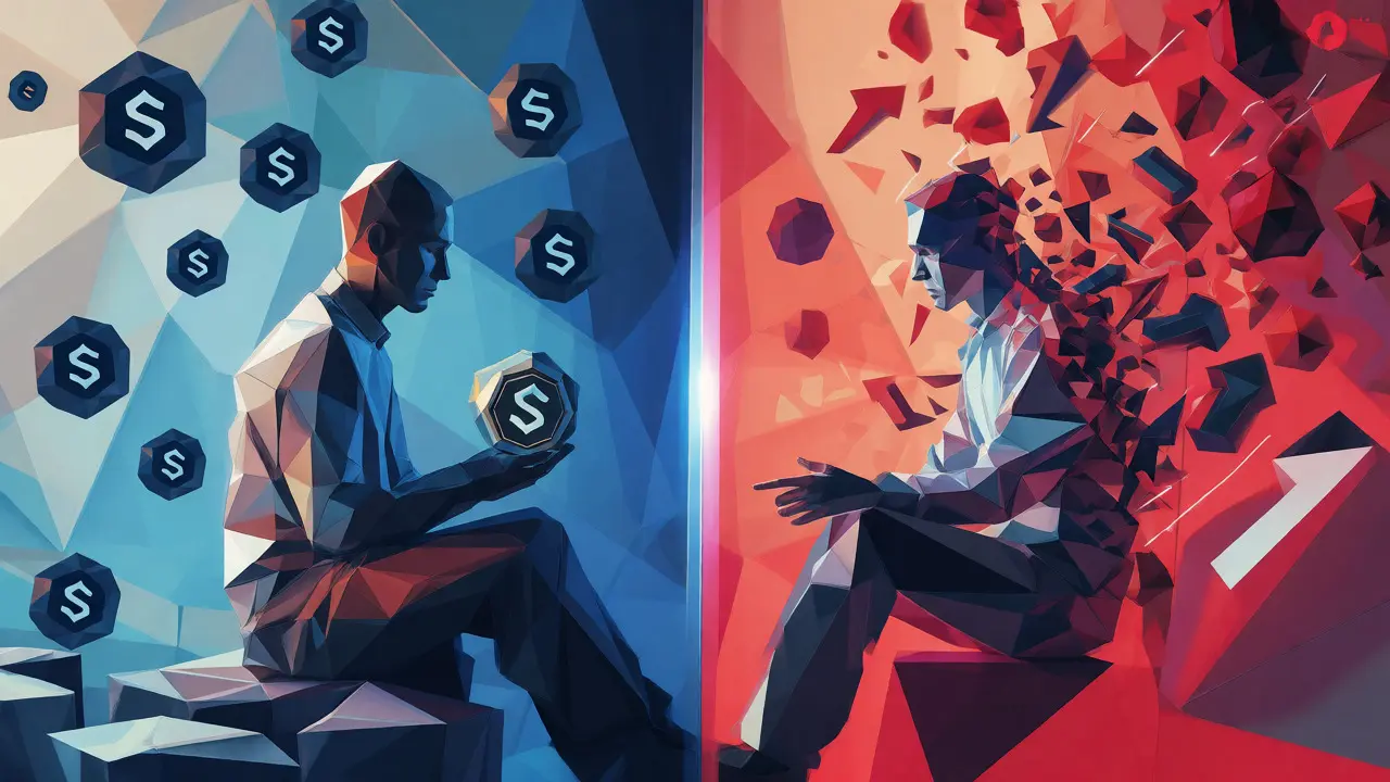 Abstract comparison of a calm investor and active trader