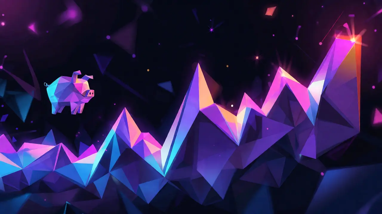 Abstract low poly crypto trend line