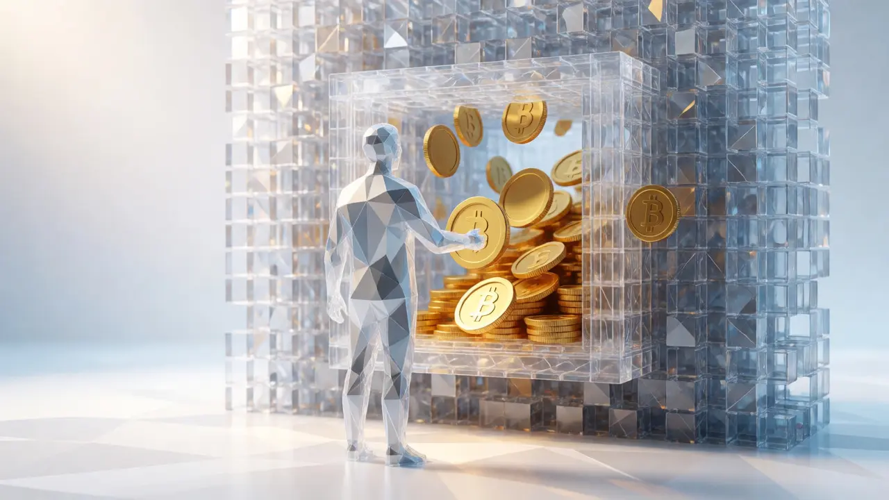 Abstract low poly representation of crypto tax compliance