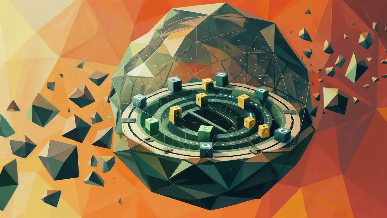 Abstract low poly sphere representing XPR's DPoS consensus and network efficiency.