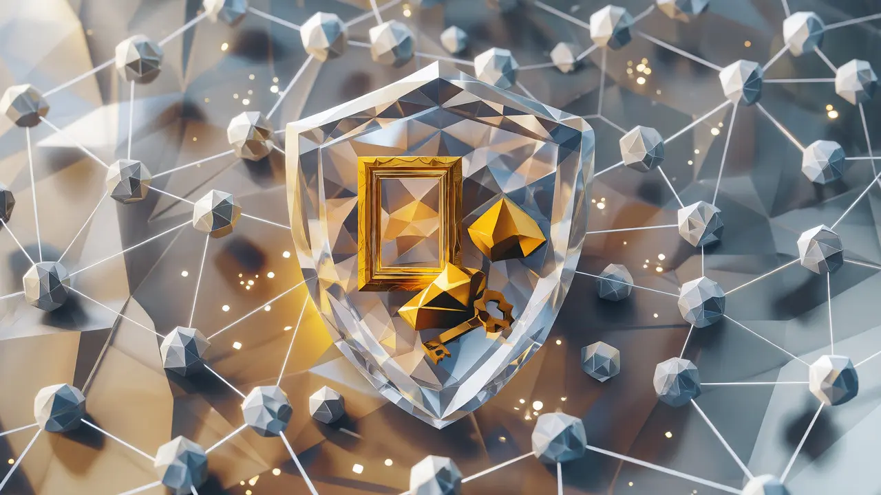 Low poly crystal shield protecting assets within a blockchain network